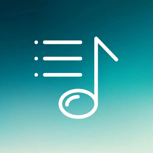 Note musicale avec barre icône de ligne mince — Image vectorielle