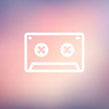 Kaset kaset ince çizgi simgesi