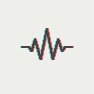 Ses dalgası beats ince çizgi simgesi