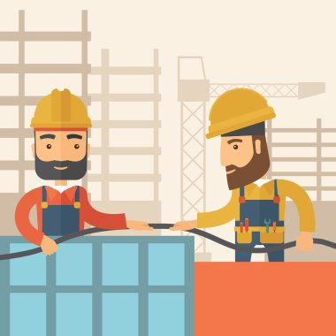 Two builders clipart