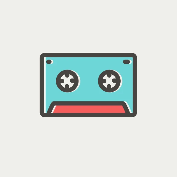 Cassette cinta delgada línea icono — Vector de stock