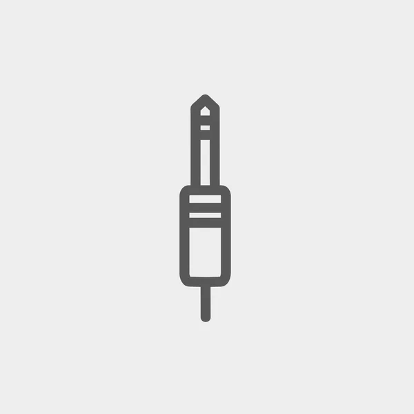 Jack cable delgada línea icono — Vector de stock