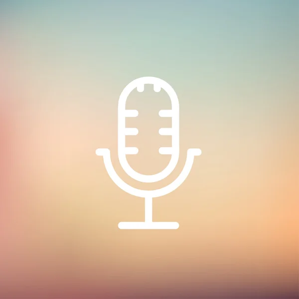 Retro mikrofon vékony vonal ikon — Stock Vector