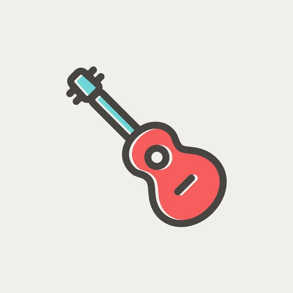 Acoustic guitar thin line icon — Stock Vector