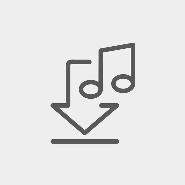 Música descargada icono de línea delgada — Vector de stock