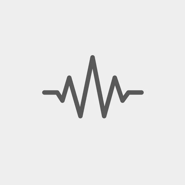 L'onde sonore bat l'icône de ligne mince — Image vectorielle