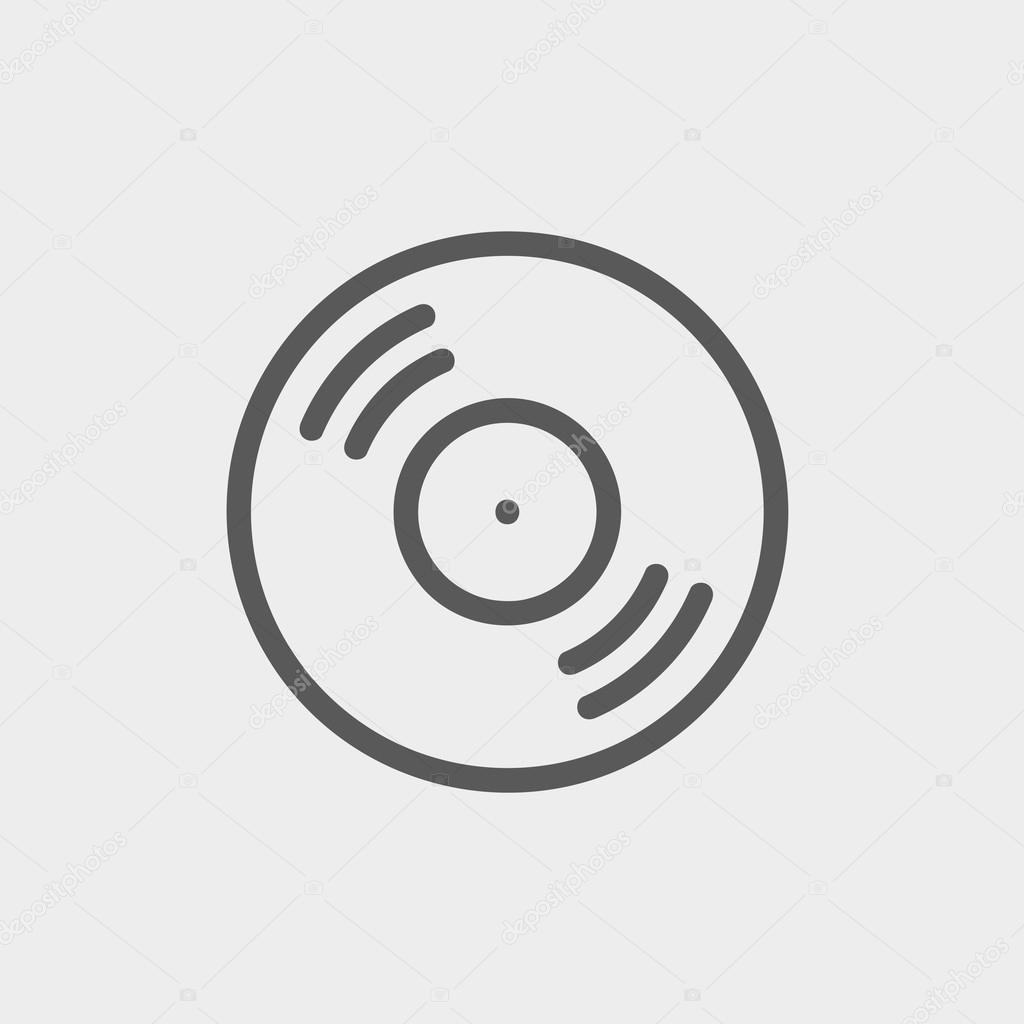 Vinyl disc thin line icon
