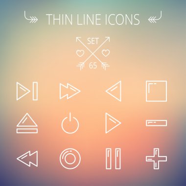 Müzik ve eğlence ince çizgi Icon set