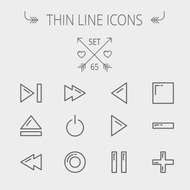 Müzik ve eğlence ince çizgi Icon set