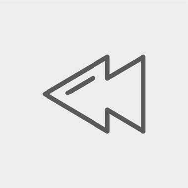 Rewind düğme ince çizgi simgesi