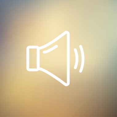 Orta Hoparlör ses ayarı ince çizgi simgesi