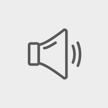 Orta Hoparlör ses ayarı ince çizgi simgesi