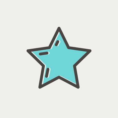 Yıldız ya da en iyi seçim ince çizgi simgesi