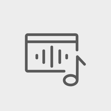 Radyo retro ince satırı simgesi