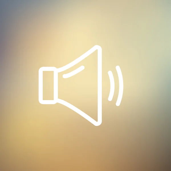Haut-parleur moyen volume ligne mince icône — Image vectorielle