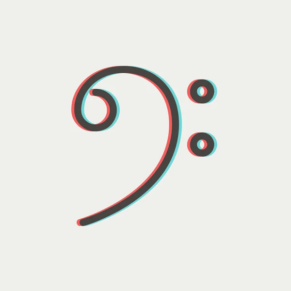 C-clef dunne lijn pictogram — Stockvector