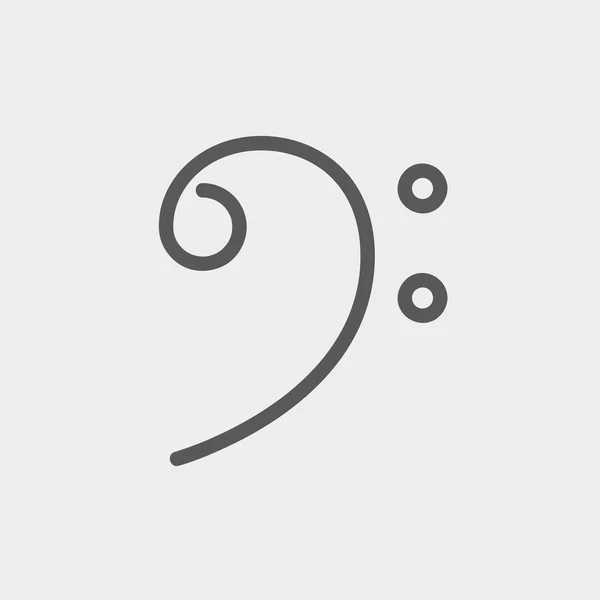 C-clef dunne lijn pictogram — Stockvector