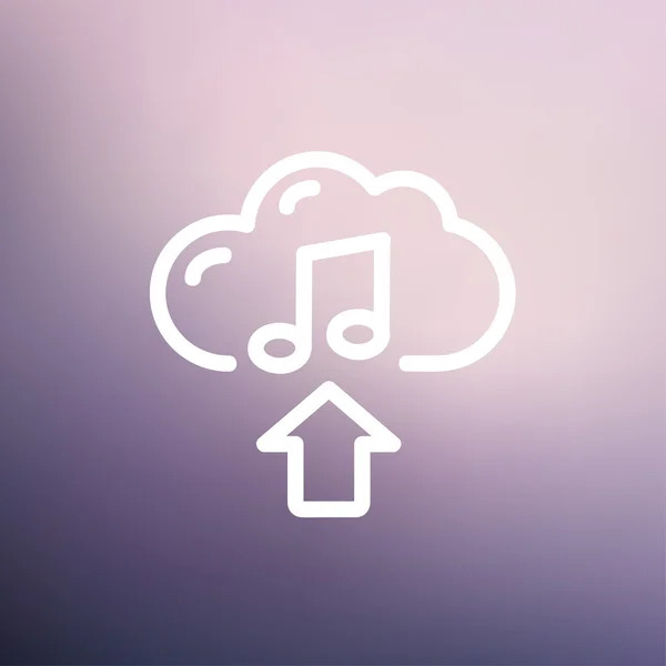 Musik hochladen Thin Line Icon — Stockvektor