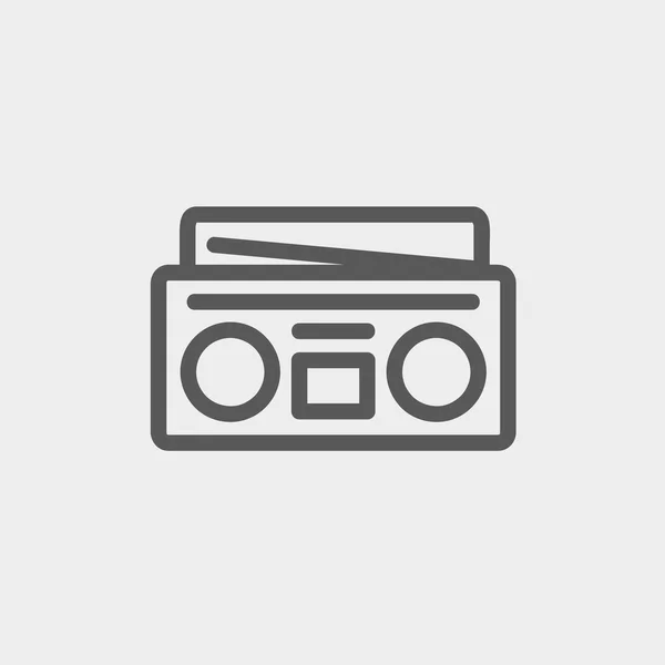Rádio cassete player ícone linha fina — Vetor de Stock
