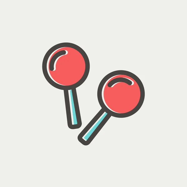 Icono de línea delgada Maracas — Vector de stock