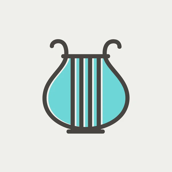 Lyre thin line icon — Stock Vector