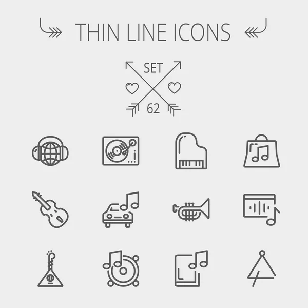 Musik und Unterhaltung Thin Line Icon Set — Stockvektor