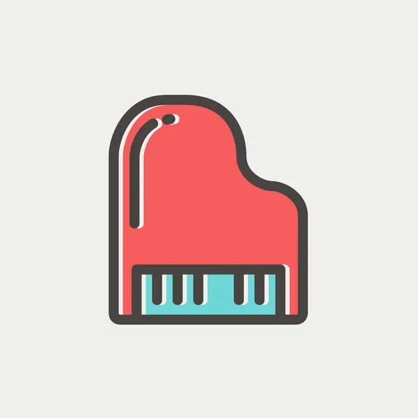 Piano icono de línea delgada — Vector de stock