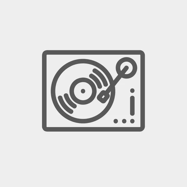 Phonograph Plattenspieler dünne Linie Symbol — Stockvektor