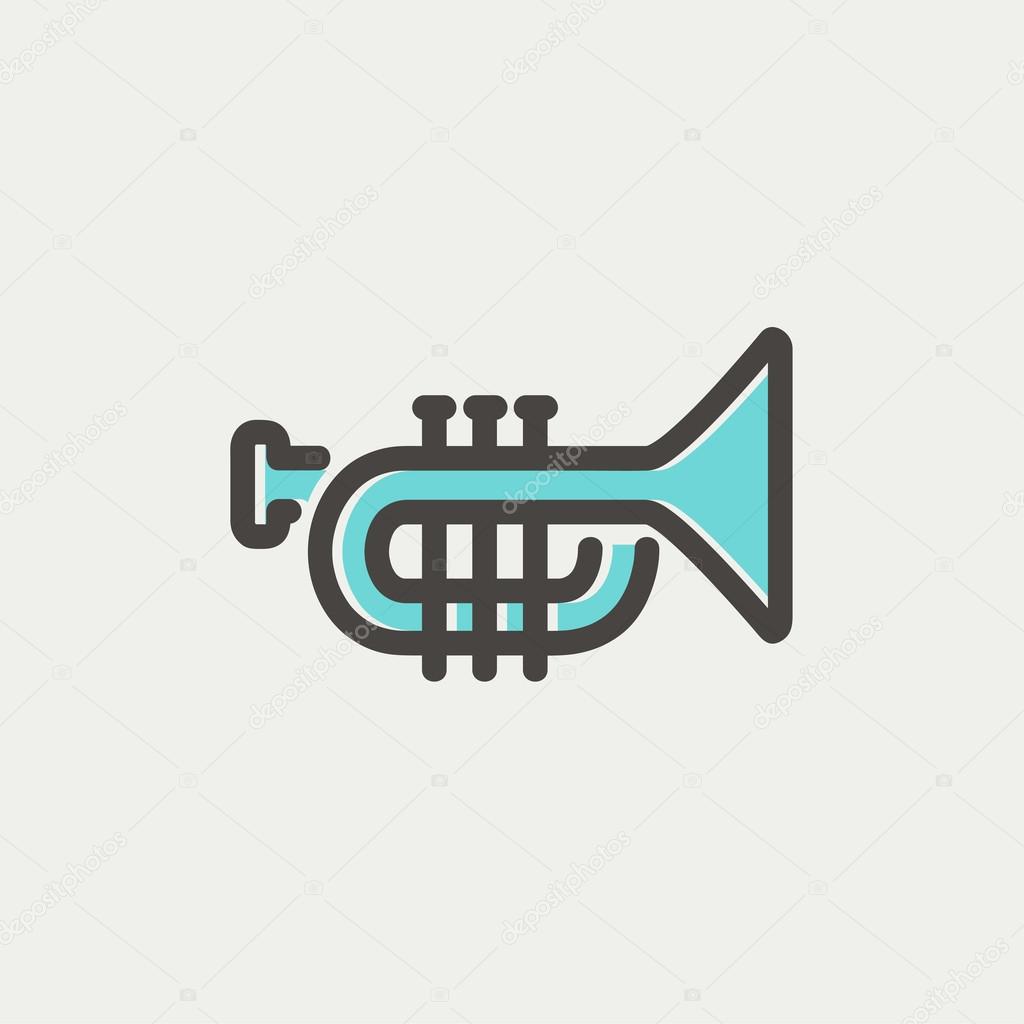 Trumpet thin line icon
