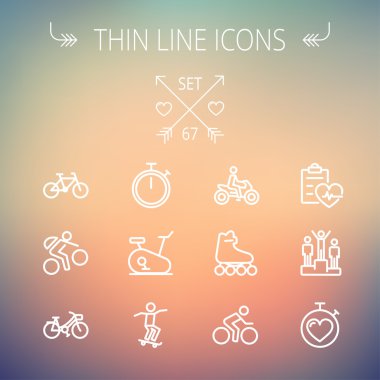 Spor ince çizgi Icon set