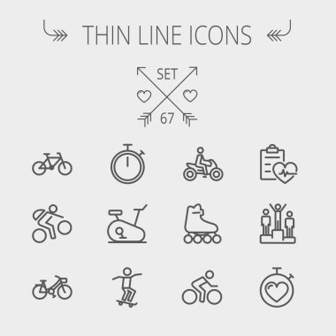 Spor ince çizgi Icon set