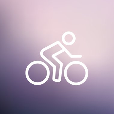 Spor Bisiklet ve binici ince çizgi simgesi
