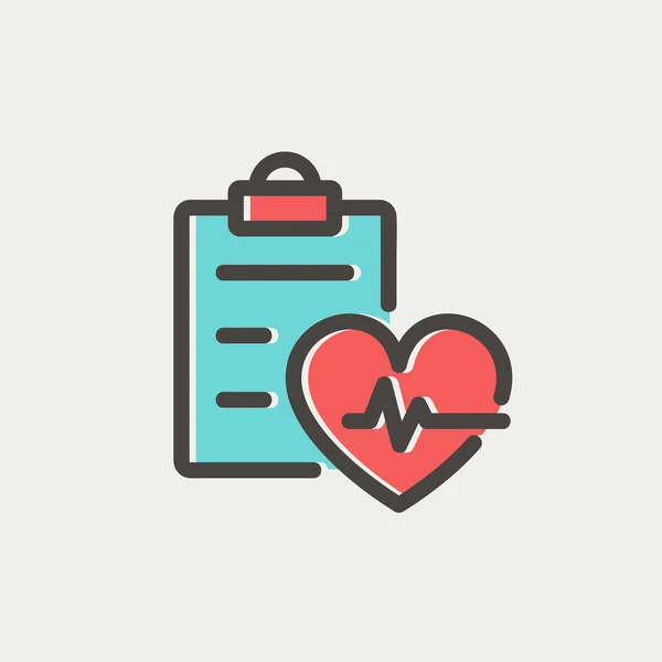 Heartbeat record thin line icon — Stock Vector