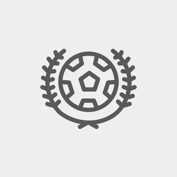 Sport-Fußball-Logo Abzeichen dünne Linie Symbol — Stockvektor