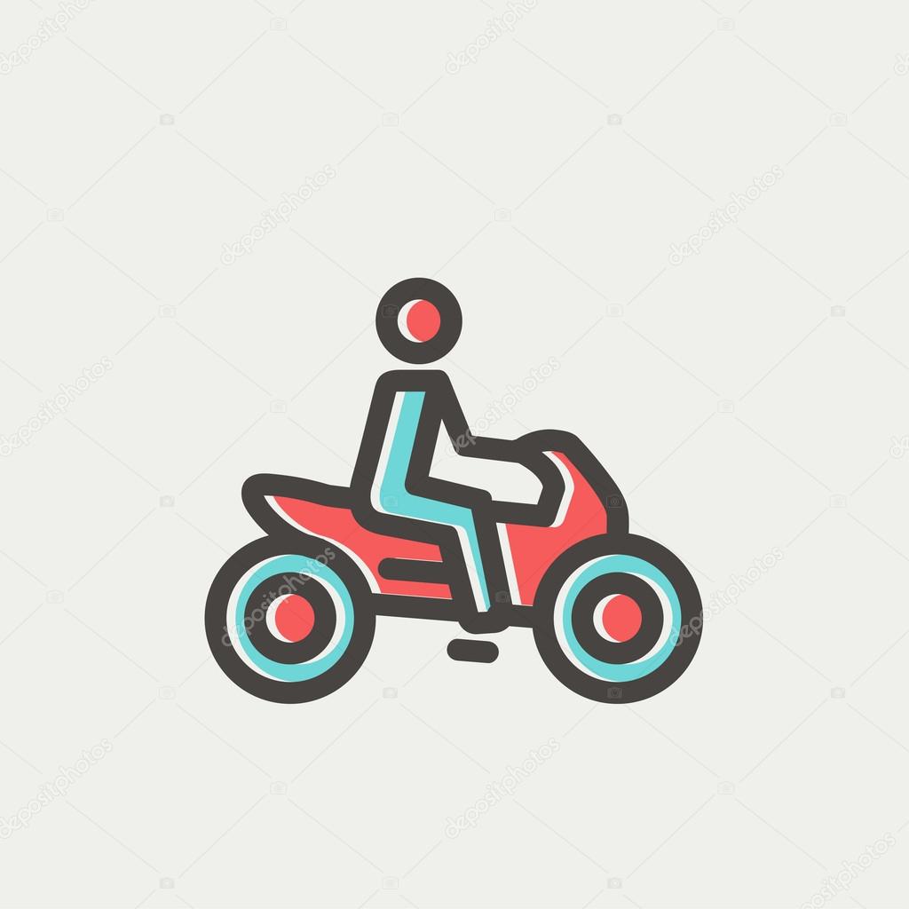 Motorbike thin line icon