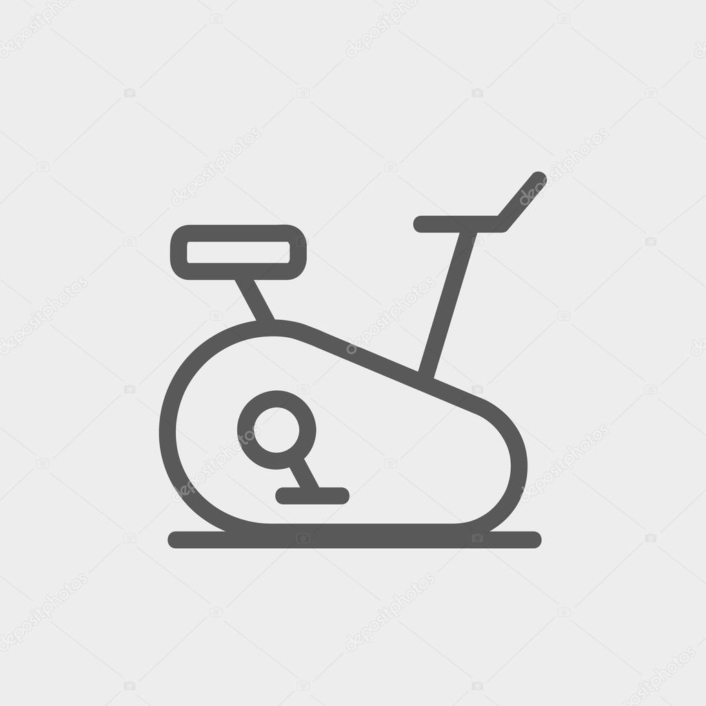 Fitness cycling thin line icon