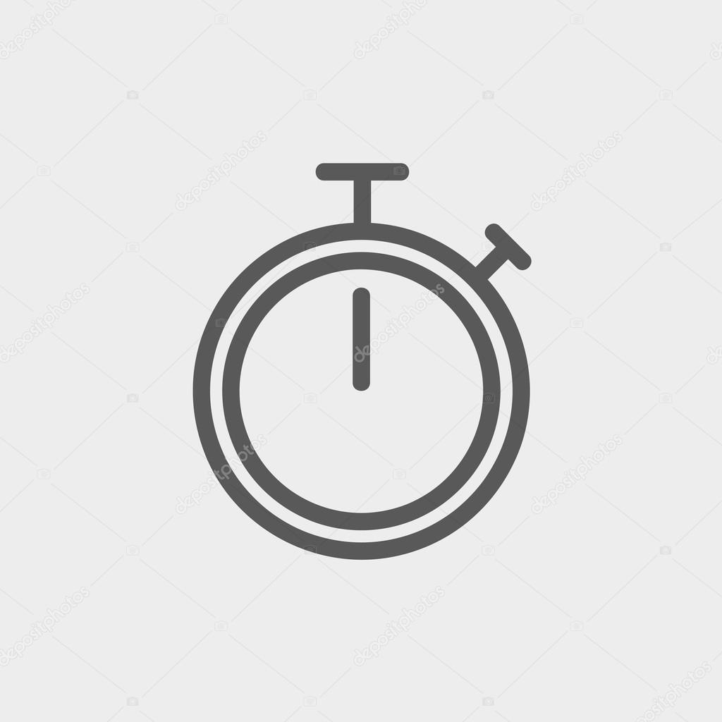 Stop watch thin line icon
