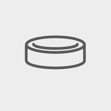 Hokey diski ince çizgi simgesi