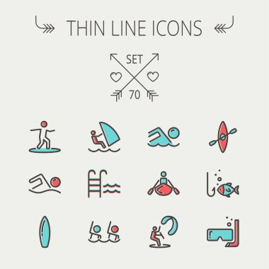 Spor ince çizgi Icon set