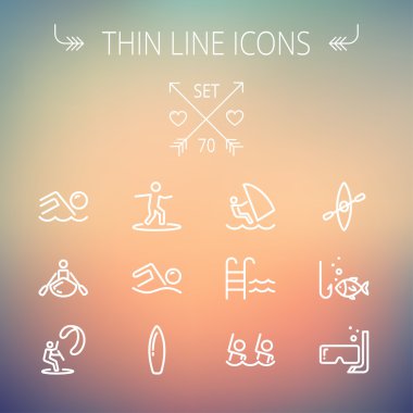 Spor ince çizgi Icon set