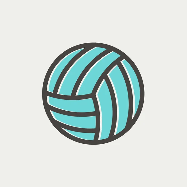 Icono de línea delgada bola de voleibol — Vector de stock