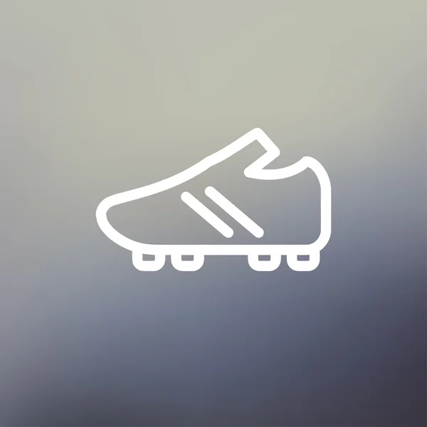 Piłka nożna buty cienka linia ikona — Wektor stockowy