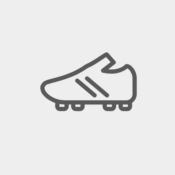 Zapatos de fútbol icono de línea delgada — Vector de stock