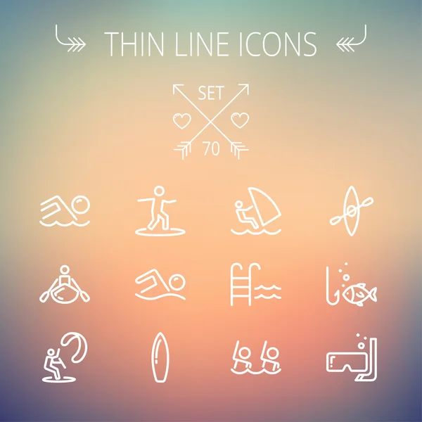 Sports thin line icon set — Stock Vector