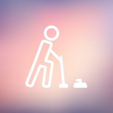 Polo oyunu çekiç ince çizgi simgesiyle