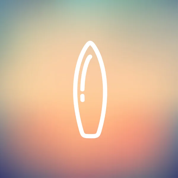 Icône ligne mince planche de surf — Image vectorielle