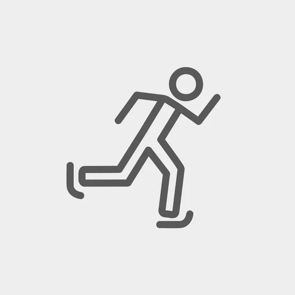 Hombre corriendo icono de línea delgada — Vector de stock