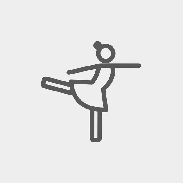 Ballet baile delgada línea icono — Vector de stock