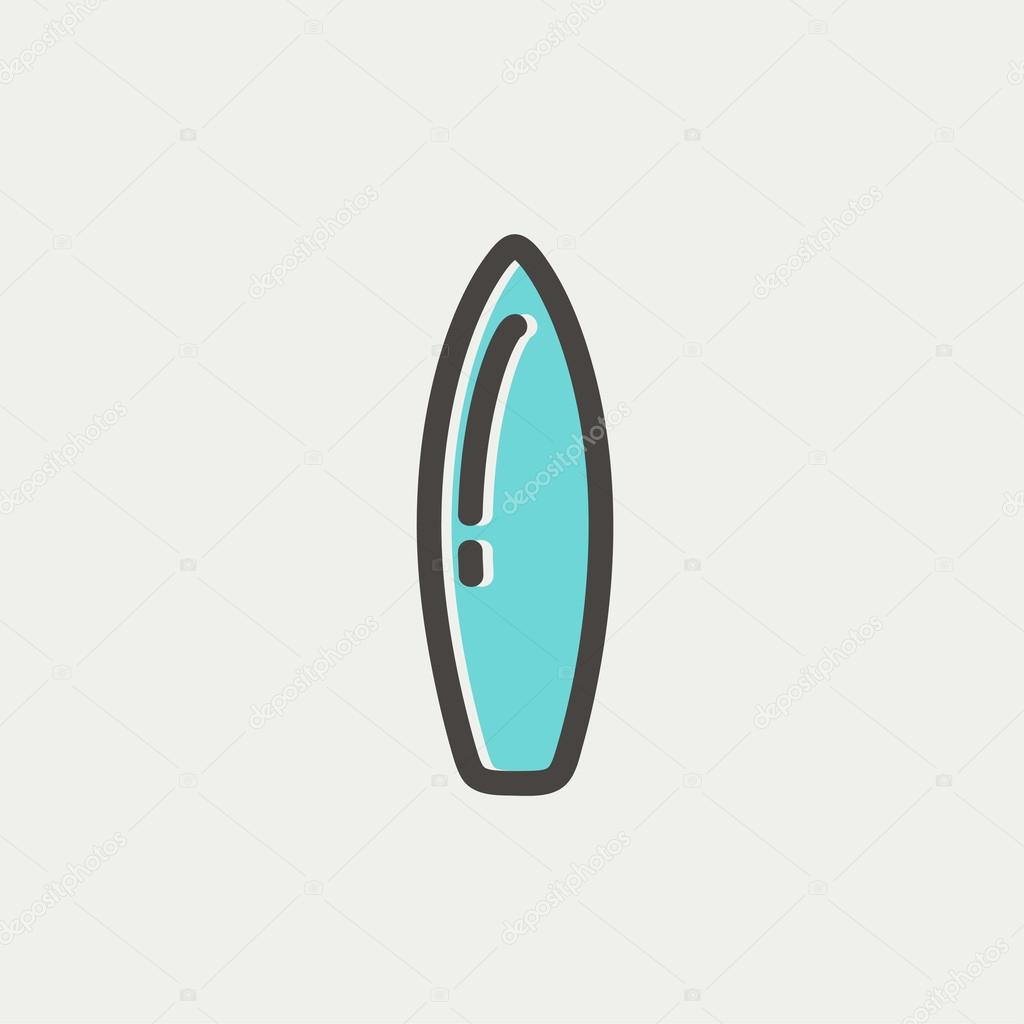 Surfboard thin line icon