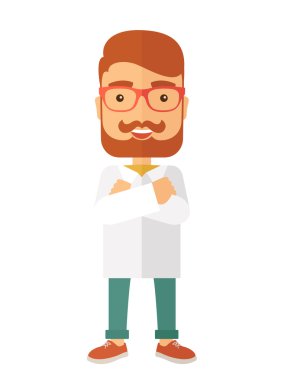genç yakışıklı erkek tıp doktor asistanı.